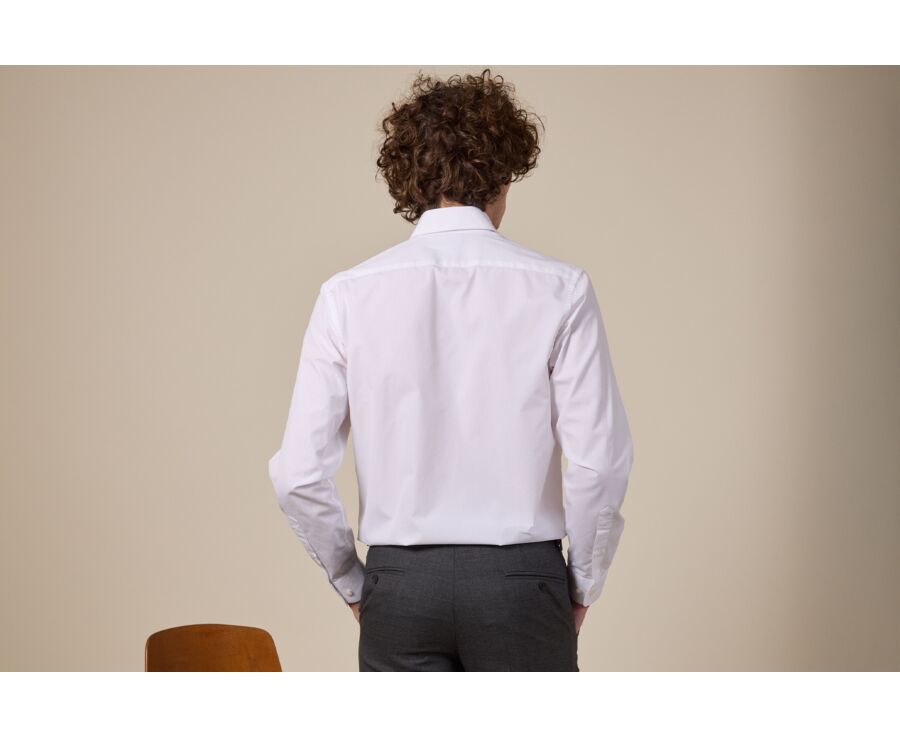 Chemise blanche en coton double fil - ALBERT CLASSIC