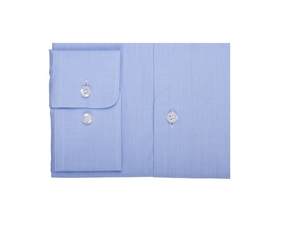 Chemise bleu ciel en coton double fil - ALBERT CLASSIC