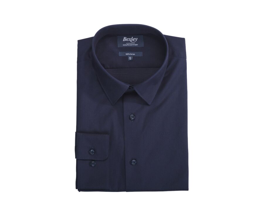 Chemise noir en coton double fil - ALBERT CLASSIC