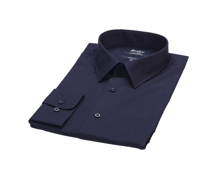Chemise noir en coton double fil - ALBERT CLASSIC