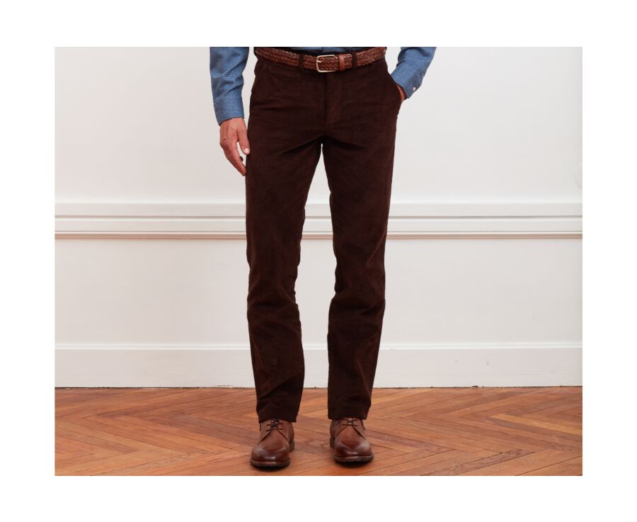 Pantalon chino velours côtelé homme Chocolat - NORMAN