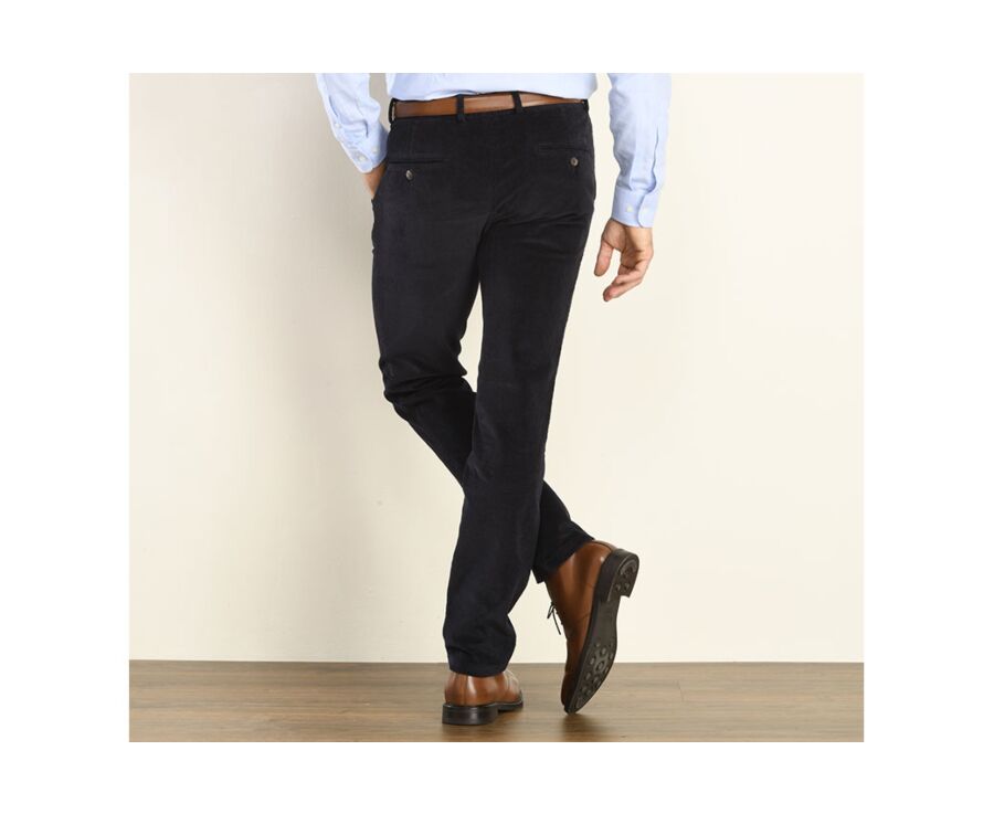 Pantalon chino velours côtelé homme Navy Foncé - NORMAN