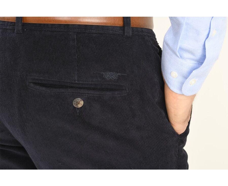 Pantalon chino velours côtelé homme Navy Foncé - NORMAN