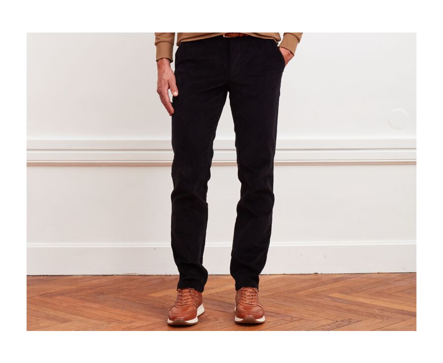 Pantalon chino velours côtelé homme Noir - NORMAN