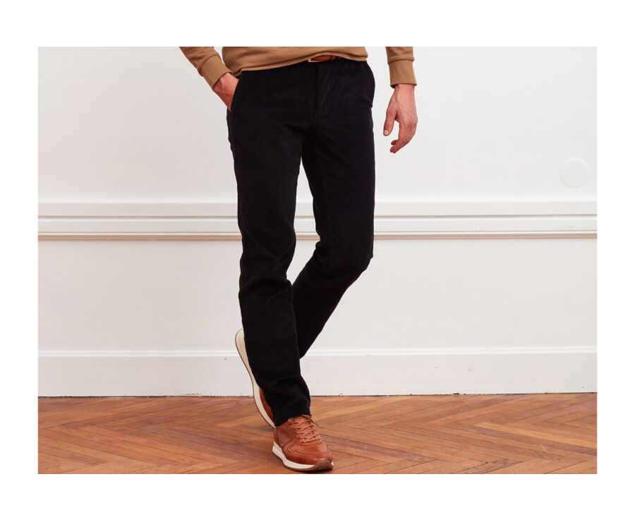 Pantalon chino velours côtelé homme Noir - NORMAN