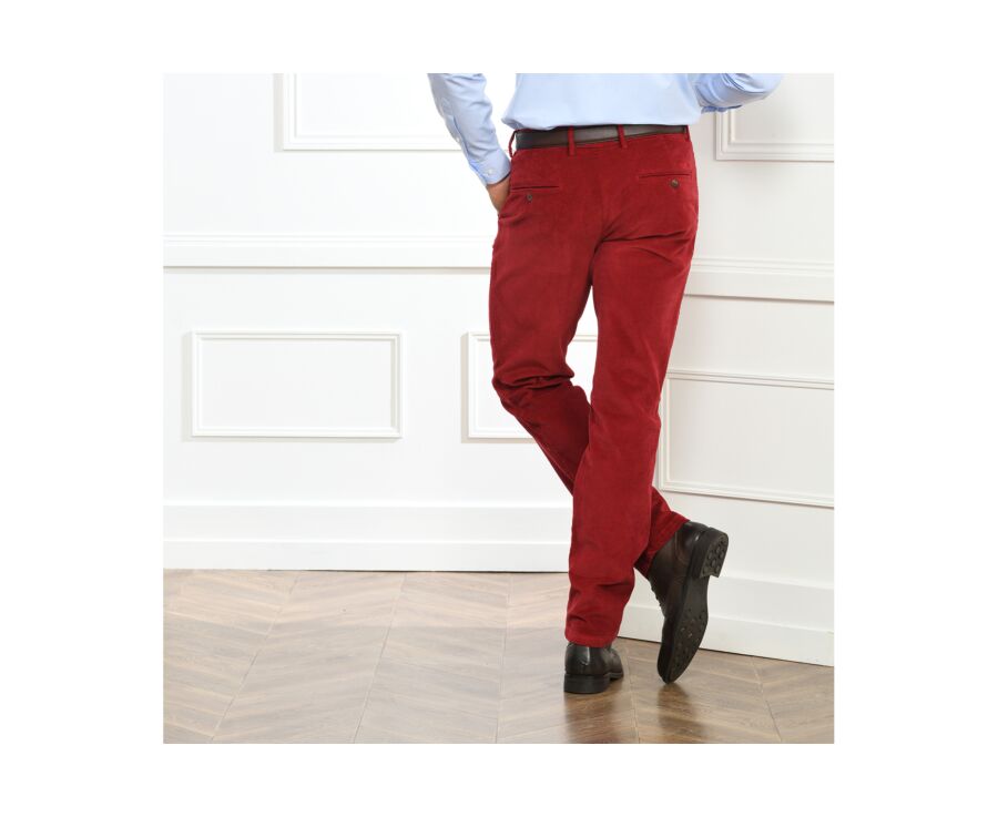 Pantalon chino velours côtelé homme Rouge Grenat - NORMAN