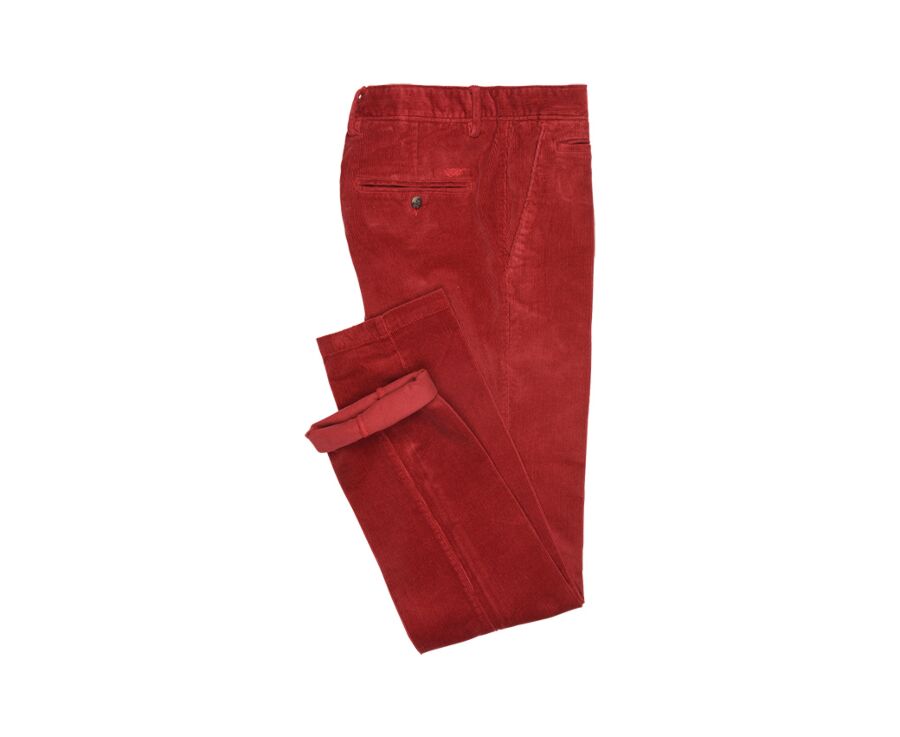 Pantalon chino velours côtelé homme Rouge Grenat - NORMAN