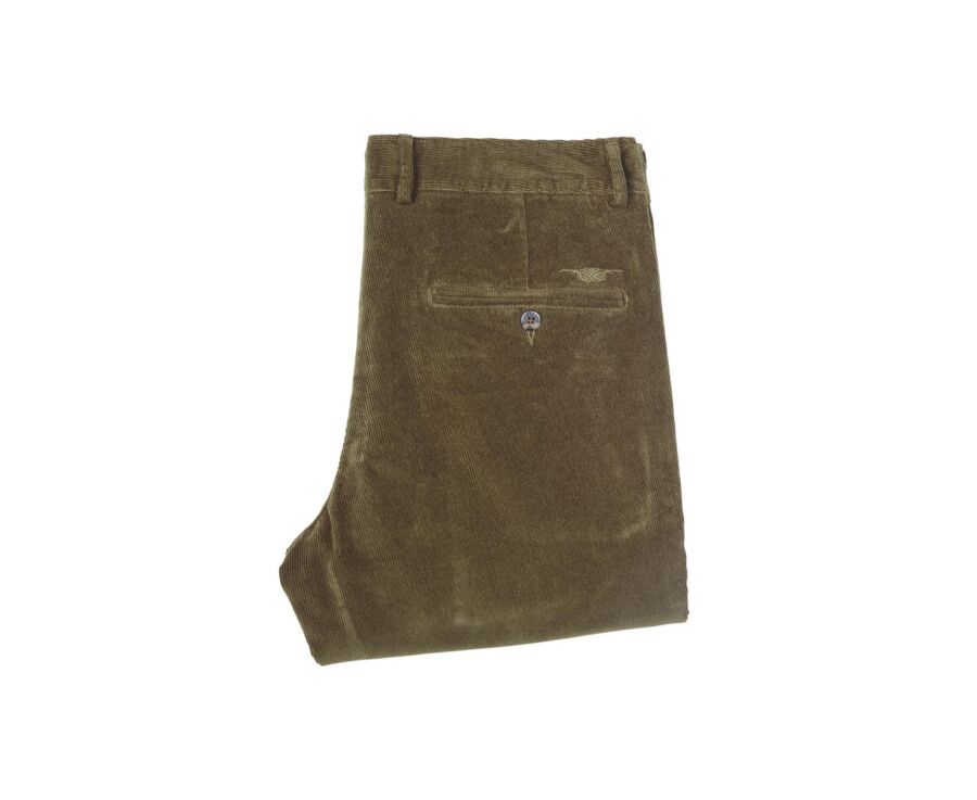 Pantalon chino velours côtelé homme Olive - NORMAN