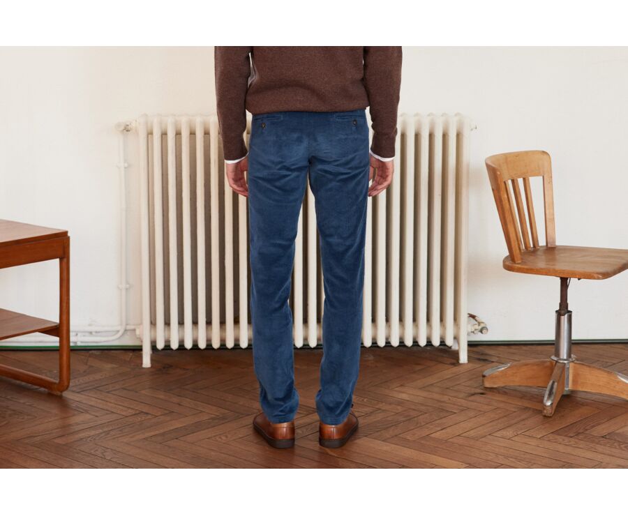Pantalon chino velours côtelé homme Bleu Denim - NORMAN