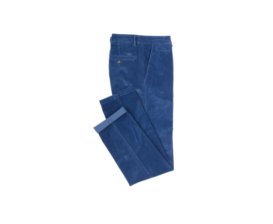 Pantalon chino velours côtelé homme Bleu Denim - NORMAN