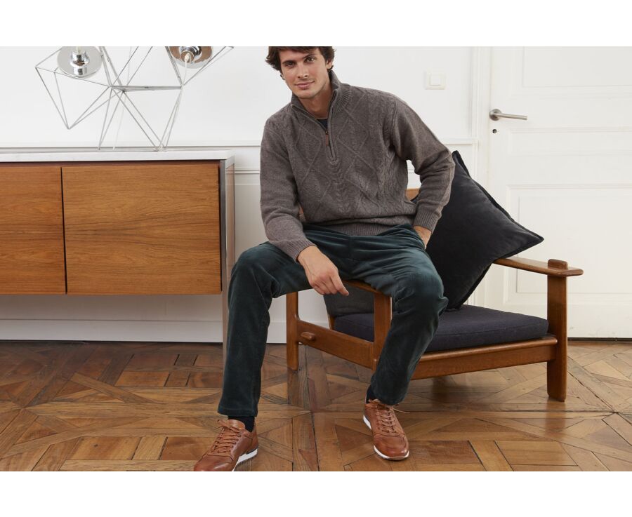 Pantalon chino velours côtelé homme Vert Sapin - NORMAN