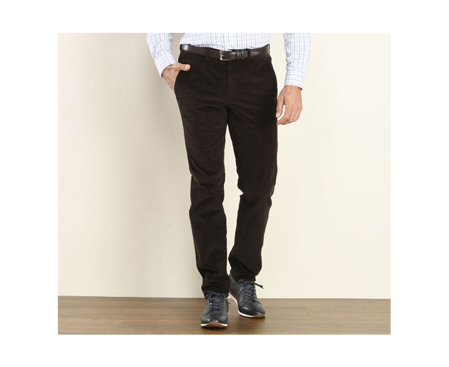 Pantalon chino velours côtelé homme Brun Foncé - NORMAN