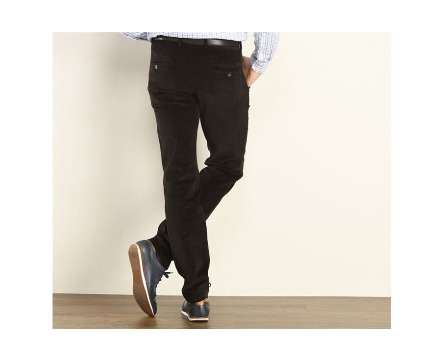Pantalon chino velours côtelé homme Brun Foncé - NORMAN