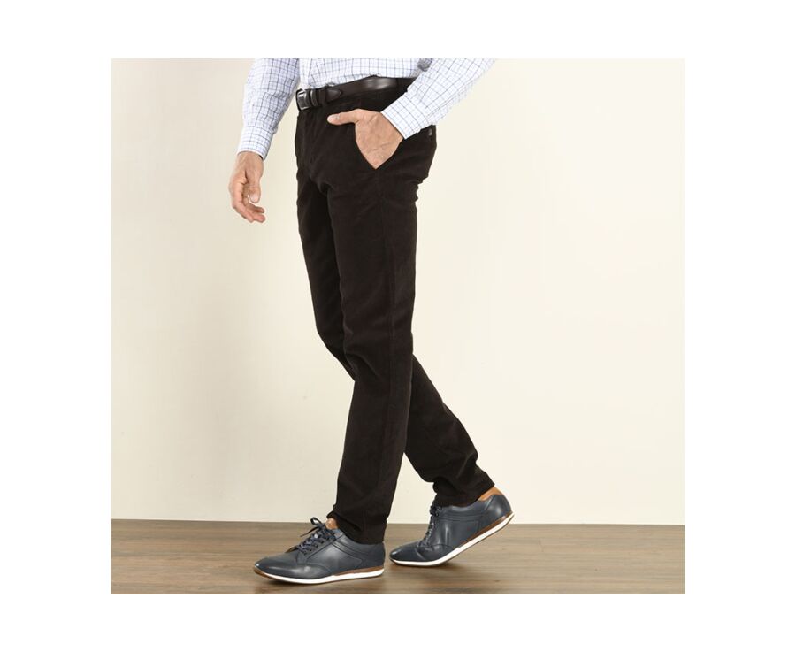 Pantalon chino velours côtelé homme Brun Foncé - NORMAN