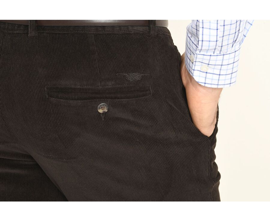 Pantalon chino velours côtelé homme Brun Foncé - NORMAN
