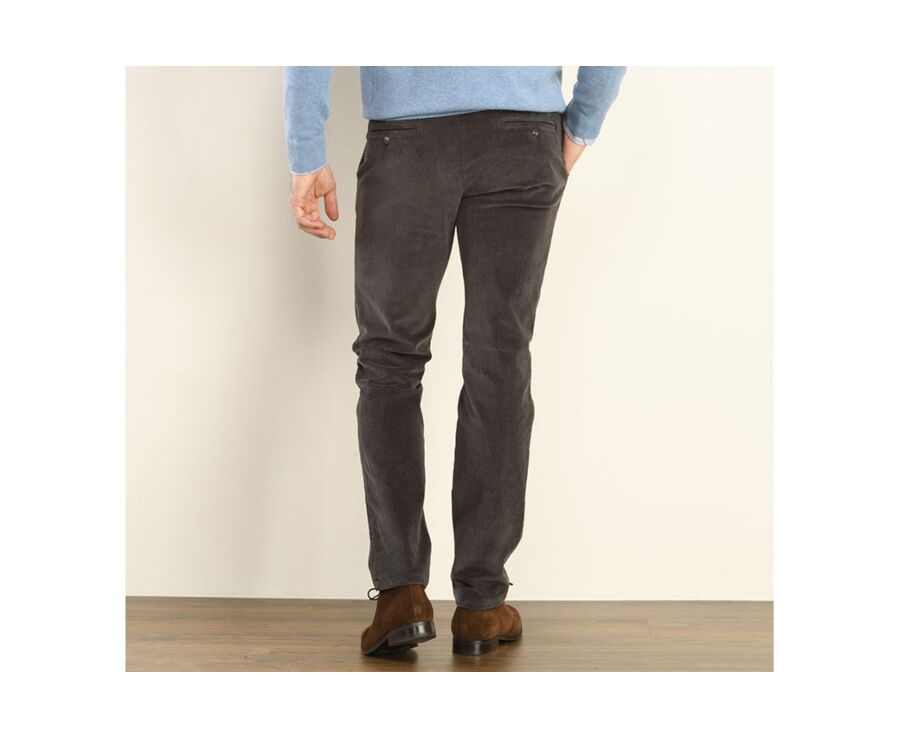 Pantalon chino velours côtelé homme Gris  Taupe - NORMAN