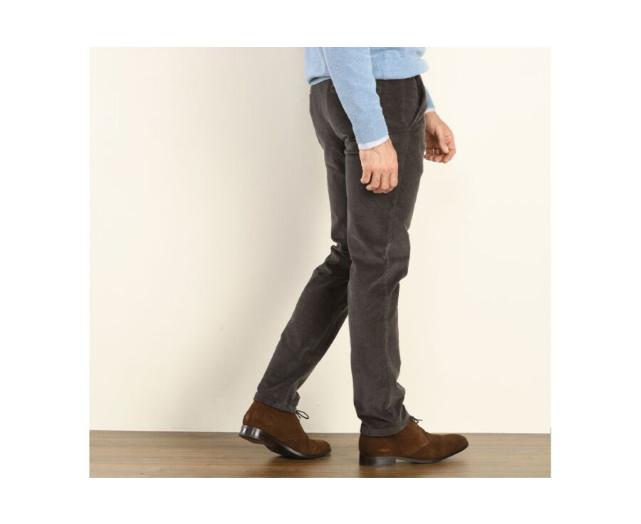 Pantalon chino velours côtelé homme Gris  Taupe - NORMAN
