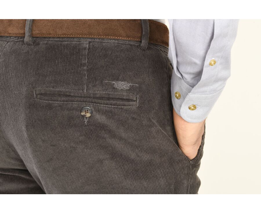 Pantalon chino velours côtelé homme Gris  Taupe - NORMAN