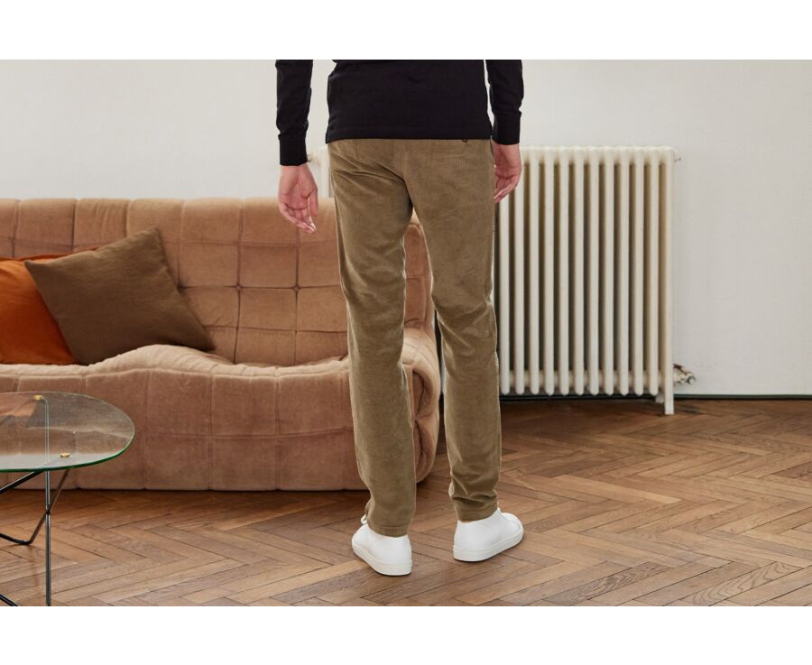 Pantalon chino velours côtelé homme Vert Sauge - NORMAN
