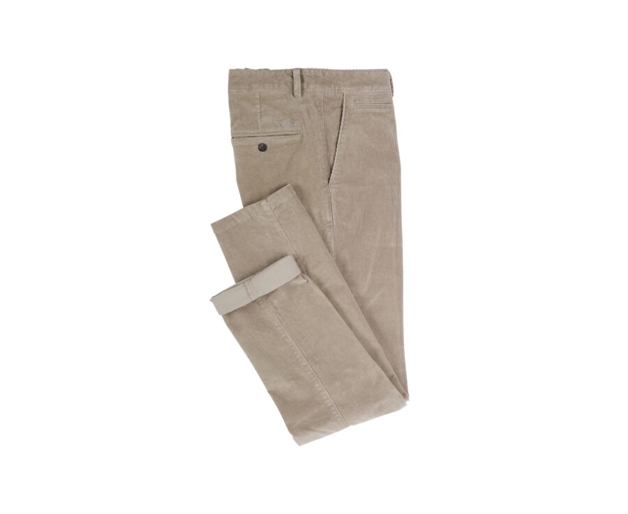 Pantalon chino velours côtelé homme Olive Clair - NORMAN