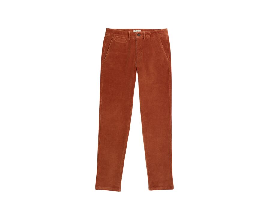 Pantalon chino homme rouille en velours côtelé - NORMAN