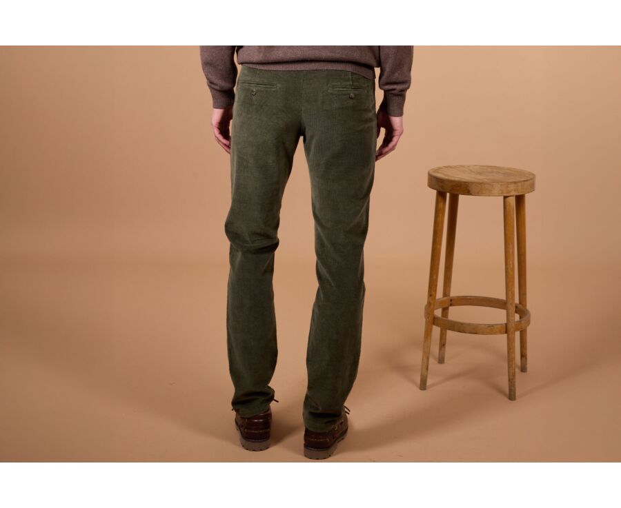 Pantalon chino homme olive en velours côtelé - NORMAN