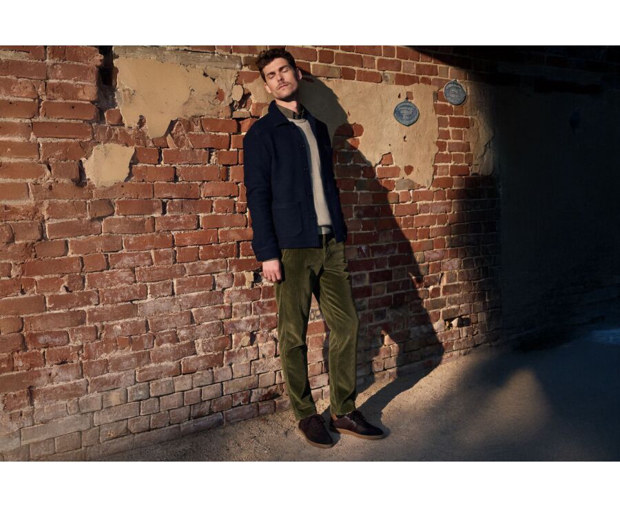 Pantalon chino homme olive en velours côtelé - NORMAN