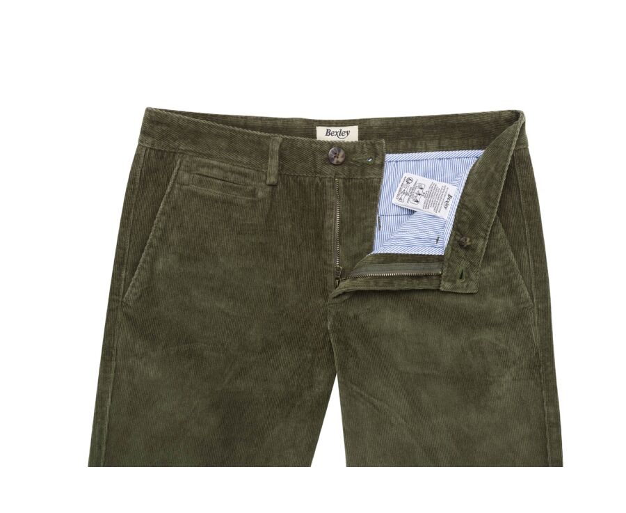 Pantalon chino homme olive en velours côtelé - NORMAN