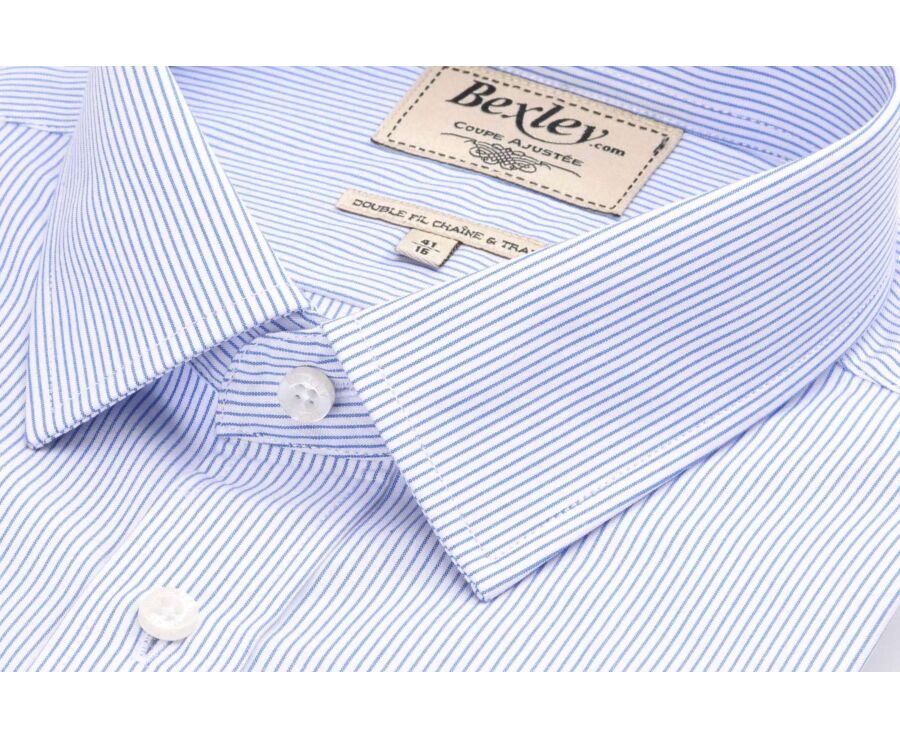 Chemise blanche coton rayures bleues - CLÉMENT