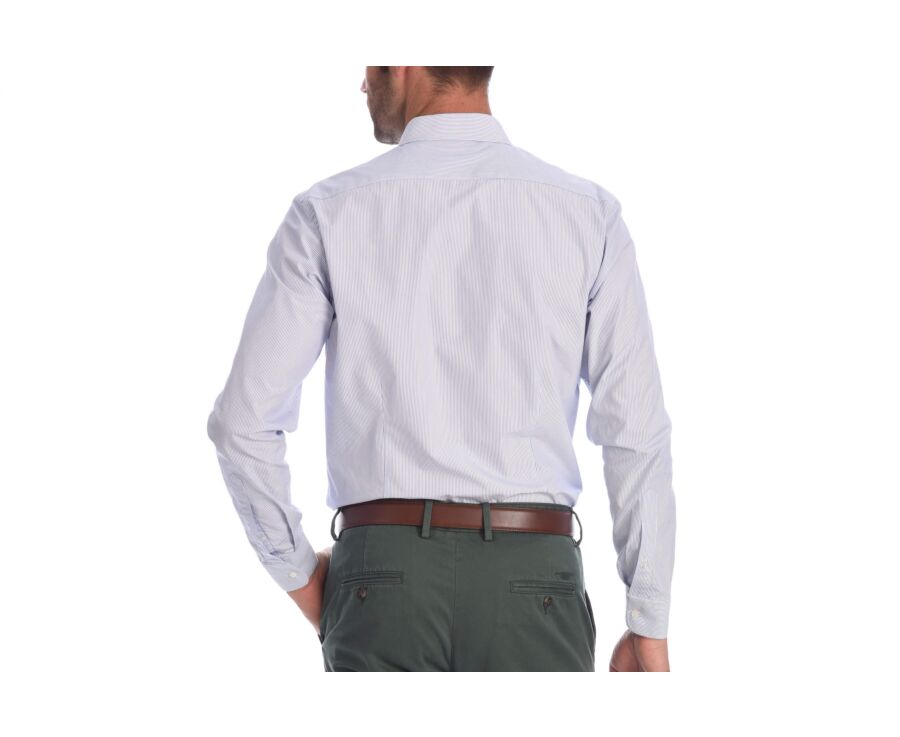 Chemise blanche coton rayures bleues - CLÉMENT