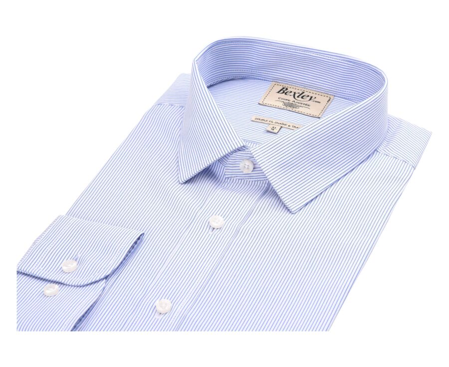 Chemise blanche coton rayures bleues - CLÉMENT