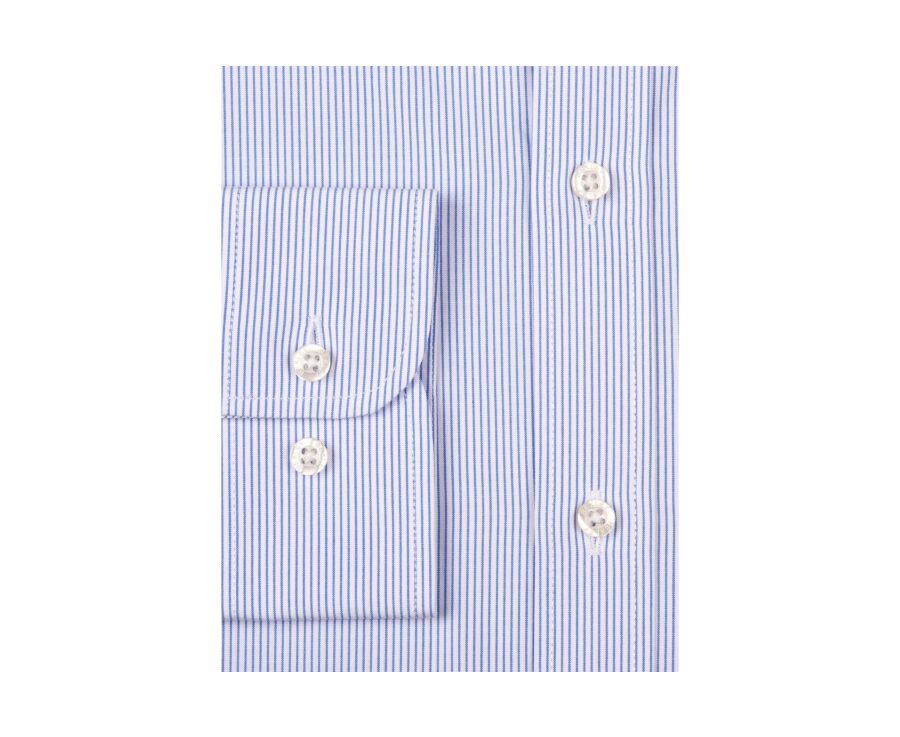 Chemise blanche coton rayures bleues - CLÉMENT