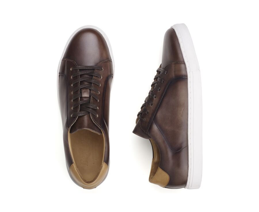 Sneakers homme cuir Chocolat patiné - INGLEWOOD
