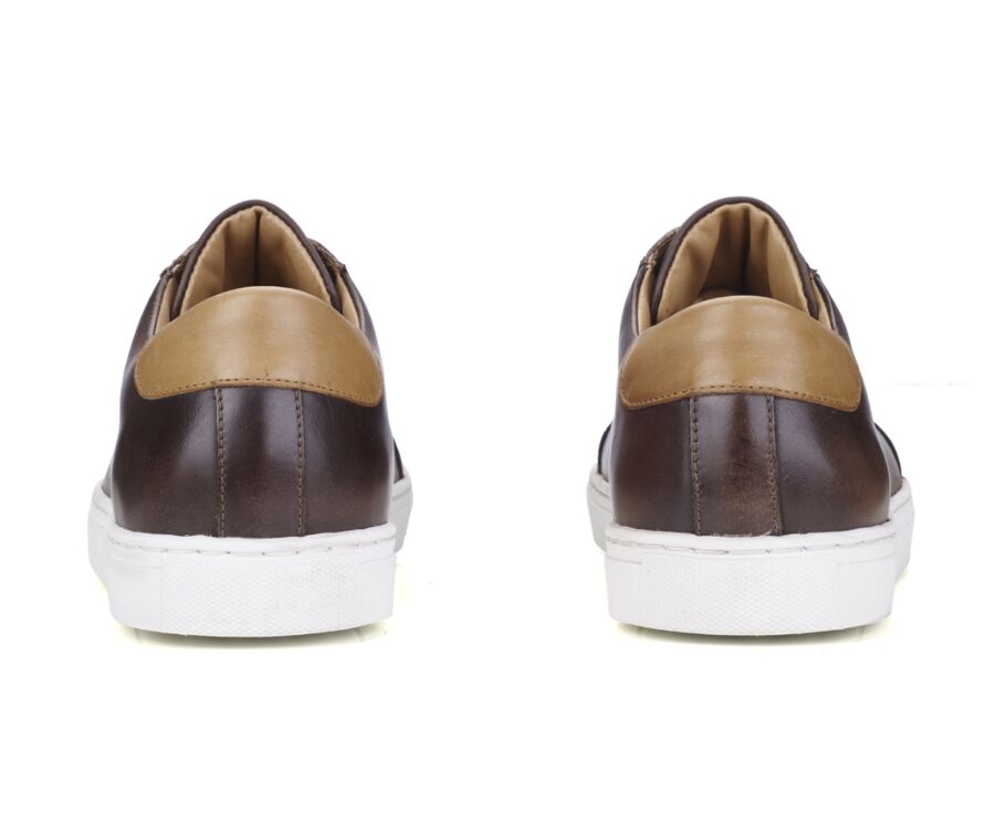 Sneakers homme cuir Chocolat patiné - INGLEWOOD