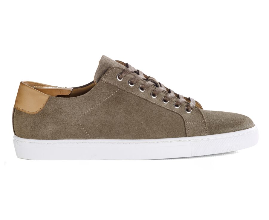 Sneakers cuir homme - Velours Kaki - INGLEWOOD