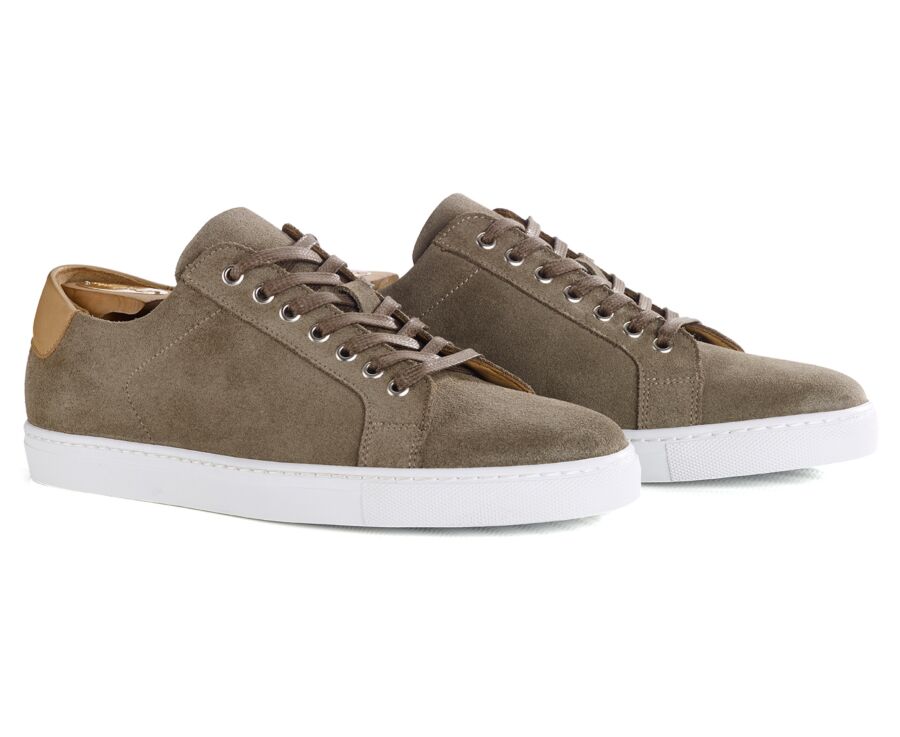Sneakers cuir homme - Velours Kaki - INGLEWOOD