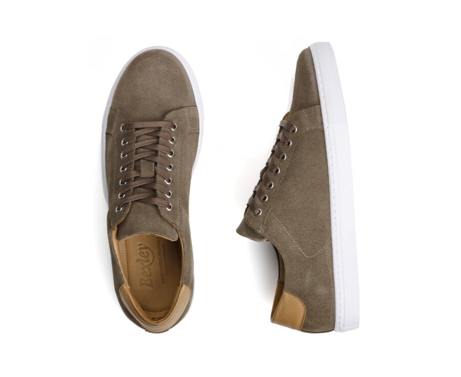 Sneakers cuir homme - Velours Kaki - INGLEWOOD