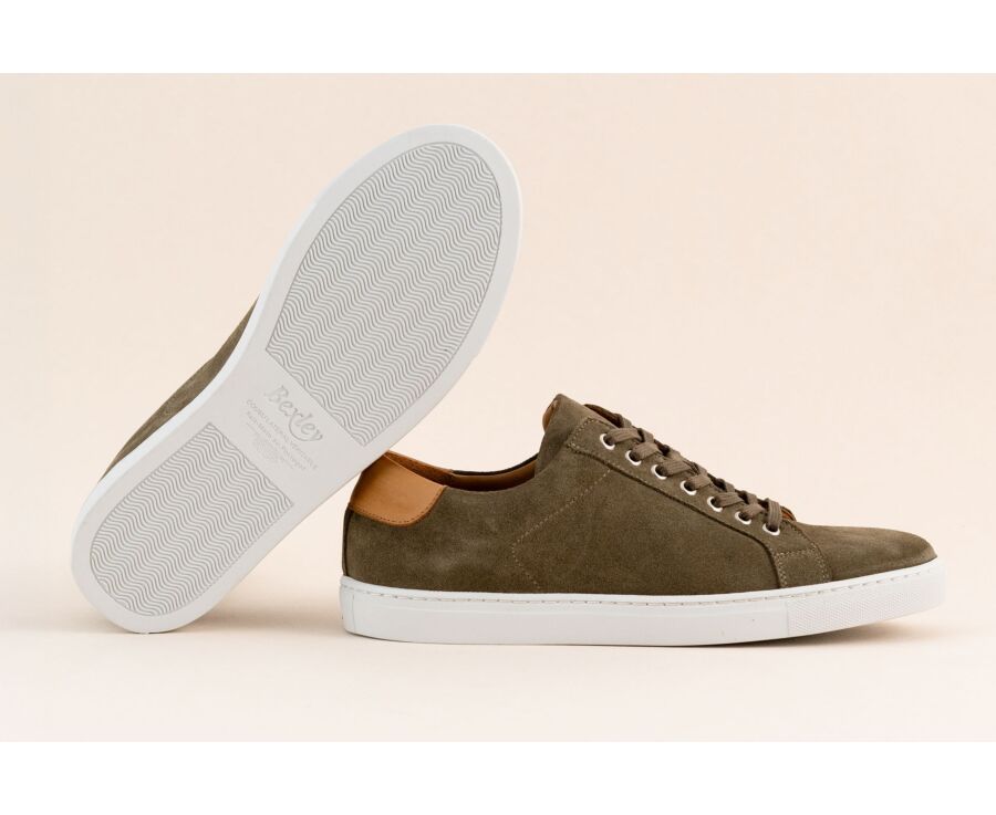 Sneakers cuir homme - Velours Kaki - INGLEWOOD