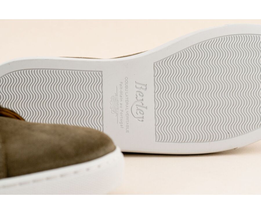 Sneakers cuir homme - Velours Kaki - INGLEWOOD