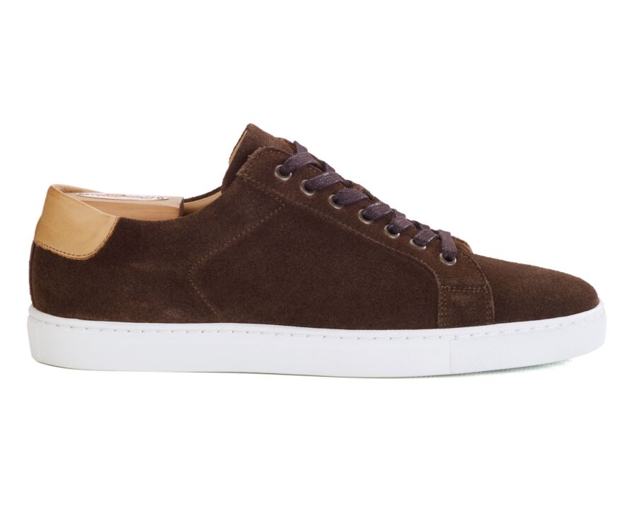 Sneaker homme en velours chocolat à semelle blanche - INGLEWOOD