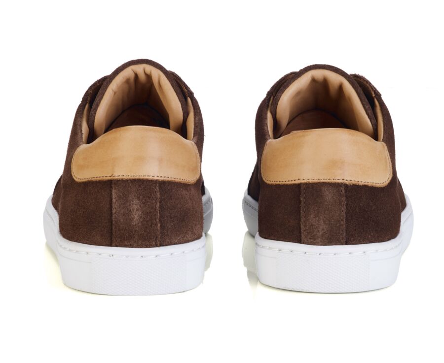 Sneaker homme en velours chocolat à semelle blanche - INGLEWOOD