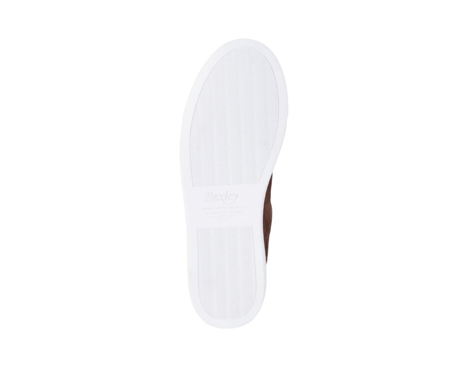 Sneaker homme en velours chocolat à semelle blanche - INGLEWOOD