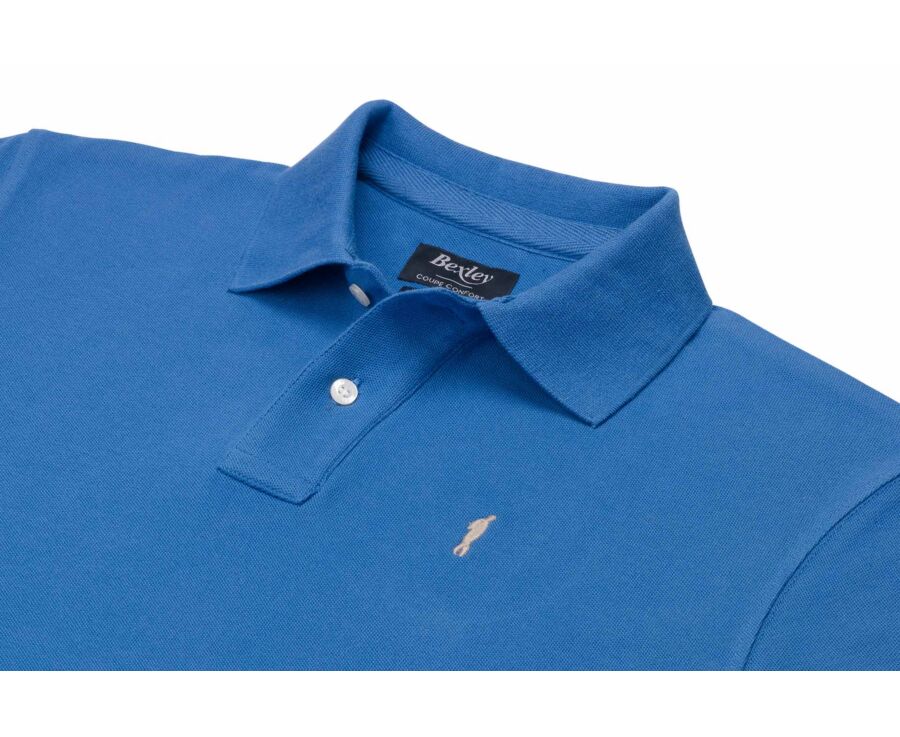 Polo homme Bleu Denim - Finition Lavée - GARETH