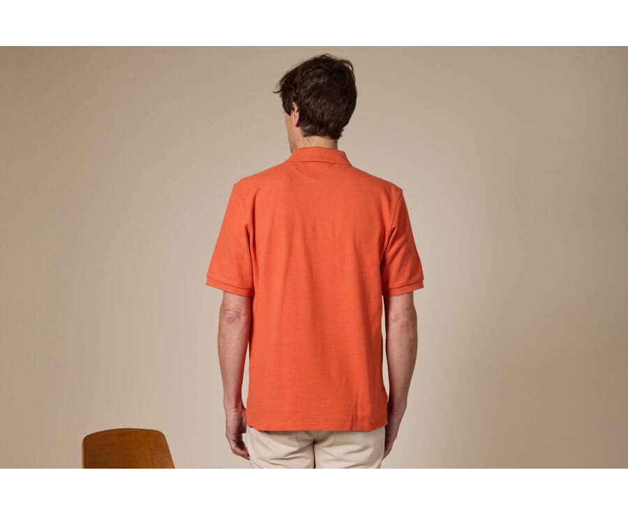 Polo homme Orange Foncé - Finition Lavée - GARETH