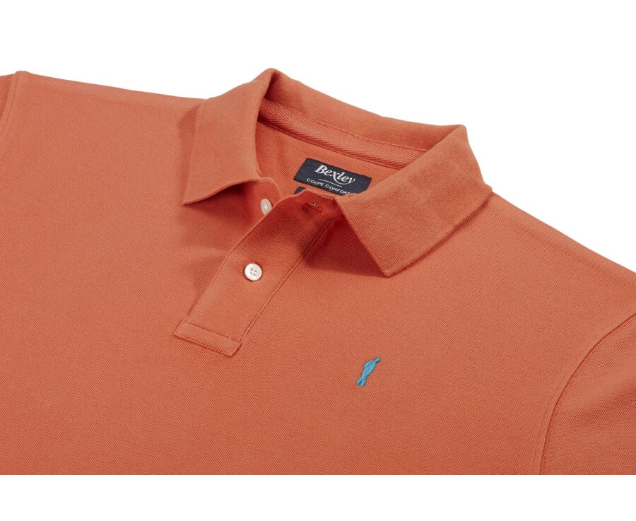 Polo homme Orange Foncé - Finition Lavée - GARETH