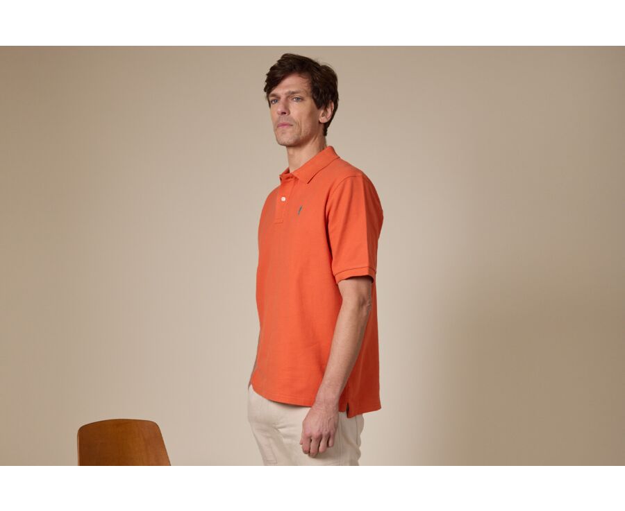 Polo homme Orange Foncé - Finition Lavée - GARETH