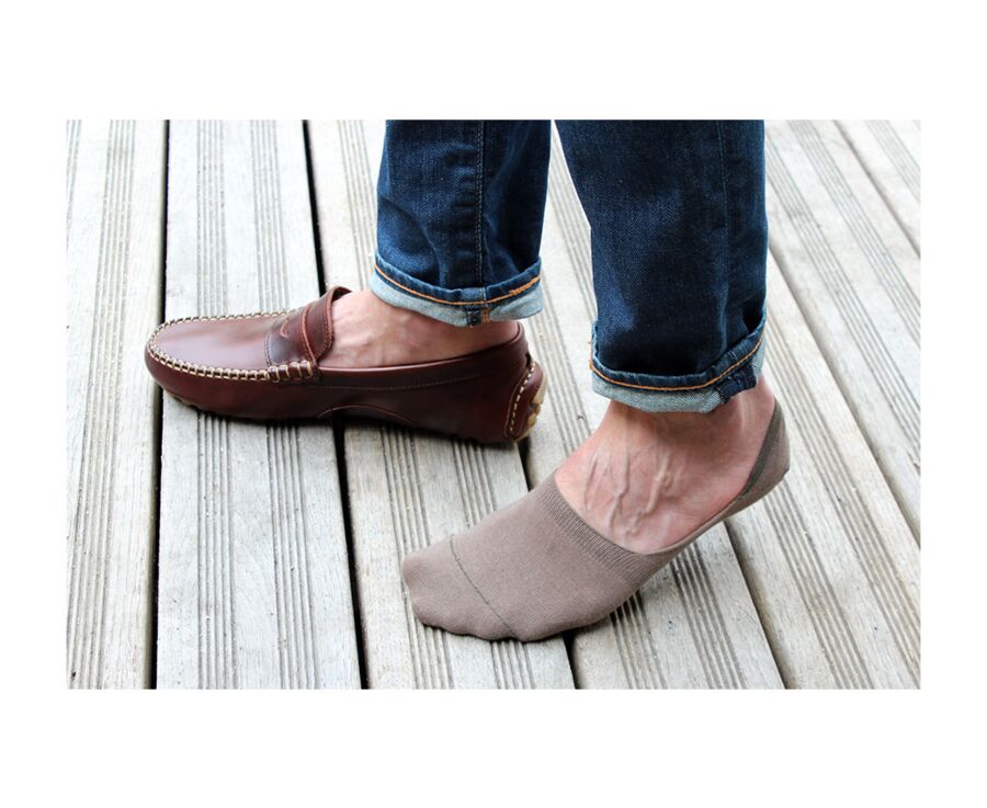 Chaussettes invisibles homme Taupe