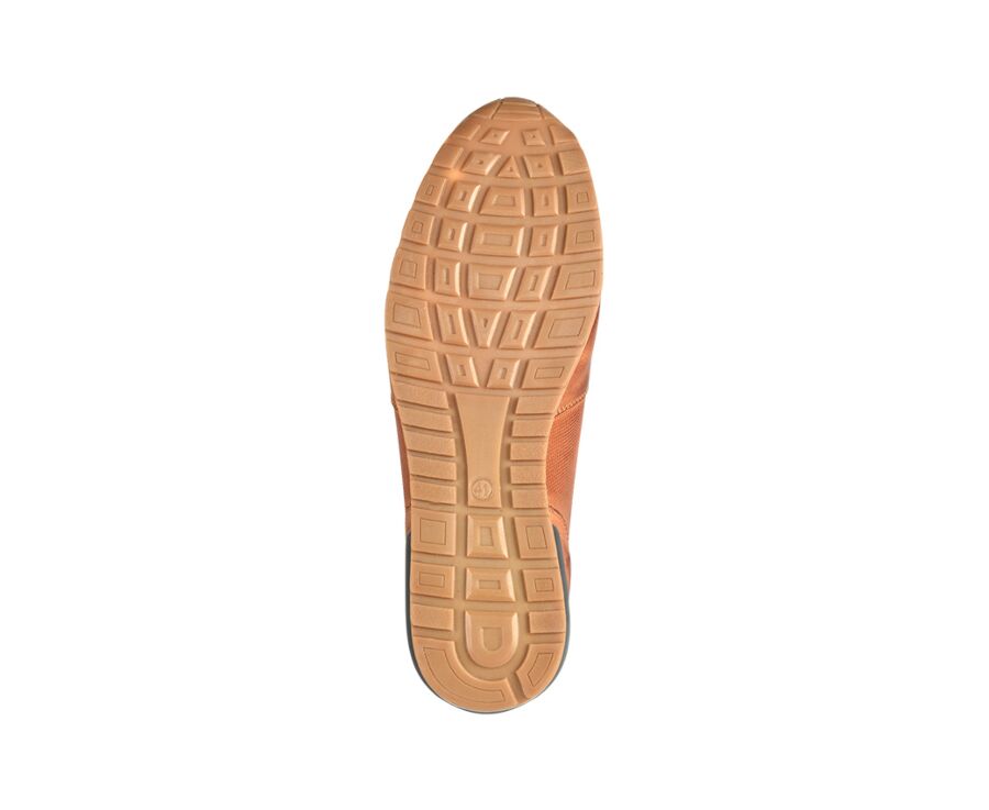 Sneakers Châtaigne Patiné cuir homme - CANBERRA