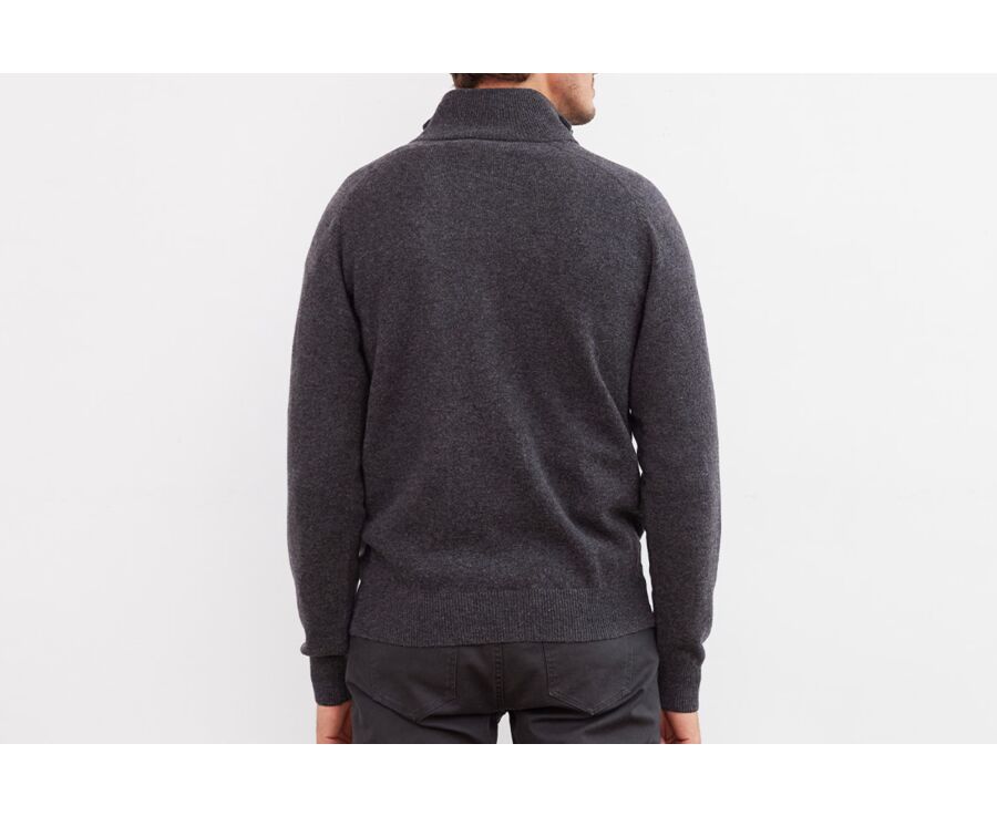 Gilet zippé homme laine Gris Anthracite Chiné - KANE
