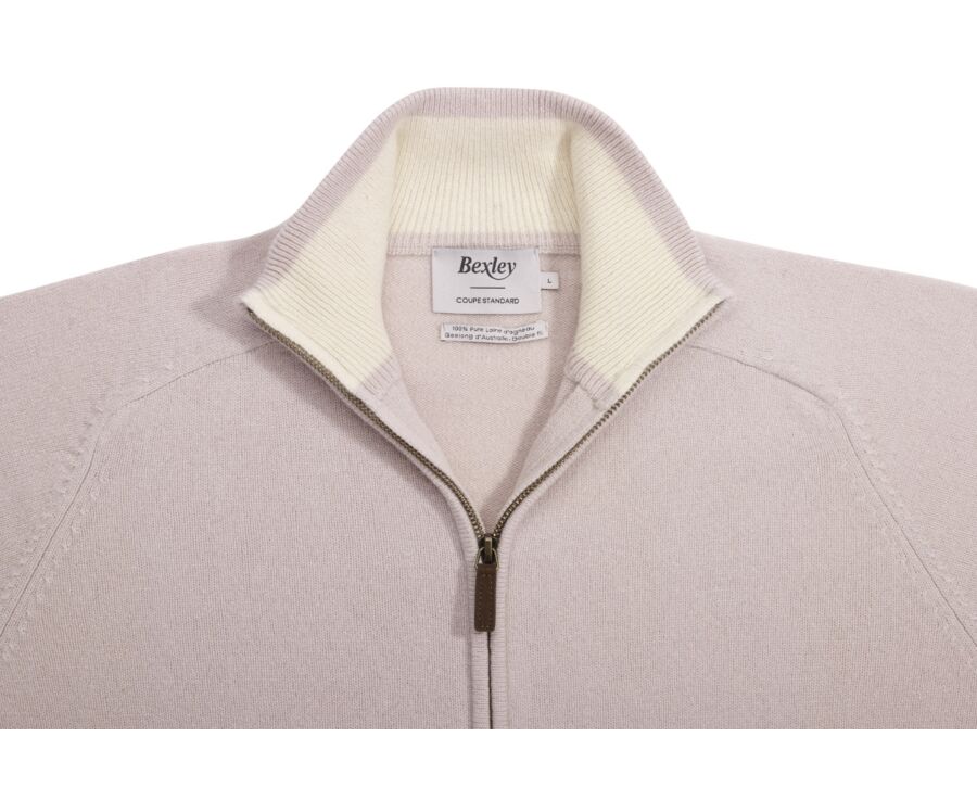 Gilet zippé homme laine - Beige Clair - KANE